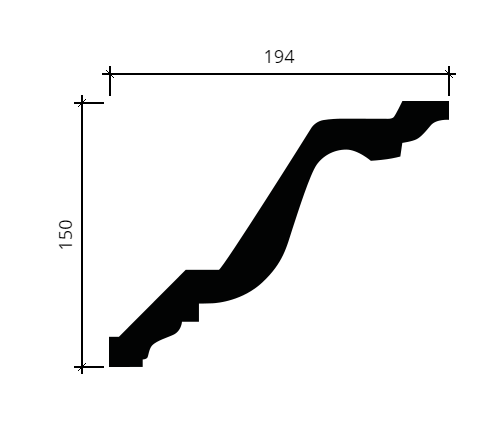 Карниз гибкий Европласт 1.50.134 Пенополиуретан 2000*150*193 мм