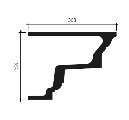 Карниз Европласт 4.02.101 Пенополиуретан 2000*253*307 мм