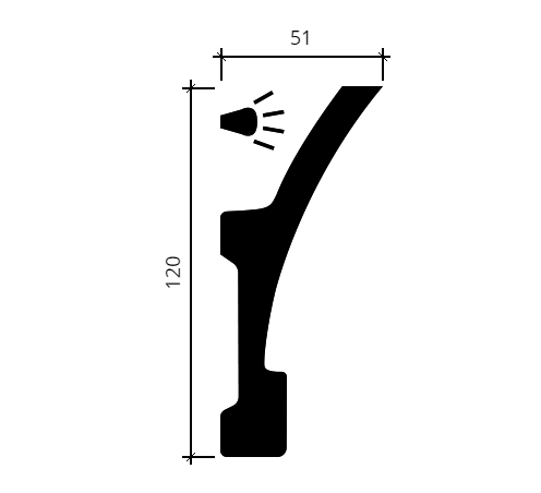 Карниз Европласт 1.50.621 Пенополиуретан 2000*120*51 мм