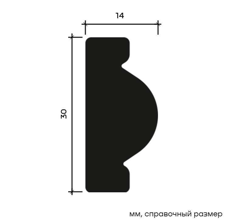 Молдинг Европласт U.6.51.414 Пенополистирол 2000*30*14 мм