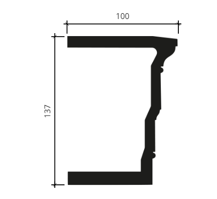 Архитрав Европласт 4.34.301 Пенополиуретан 2000*137*100 мм