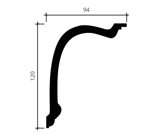 Карниз гибкий Европласт 1.50.180 Пенополиуретан 2000*121*91 мм