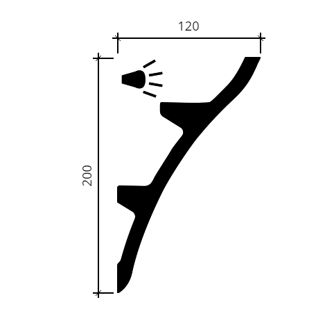 Карниз Европласт 1.50.624 Пенополиуретан 2000*199*120 мм