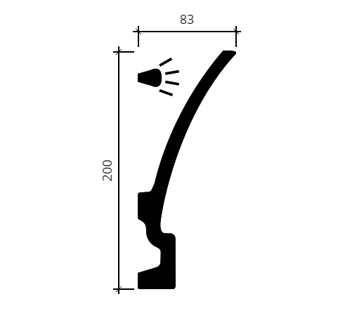 Карниз Европласт 1.50.622 Пенополиуретан 2000*200*83 мм