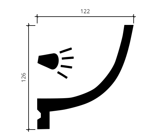 Карниз Европласт 1.50.220 Пенополиуретан 2000*127*122 мм