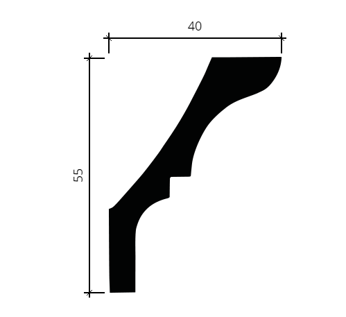 Карниз гибкий Европласт 1.50.173 Пенополиуретан 2000*55*40 мм