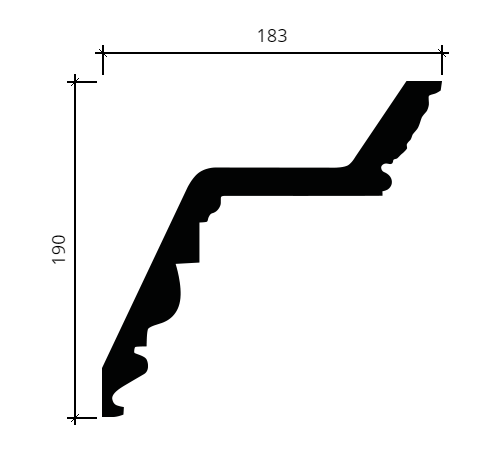 Карниз гибкий Европласт 1.50.137 Пенополиуретан 2000*190*185 мм