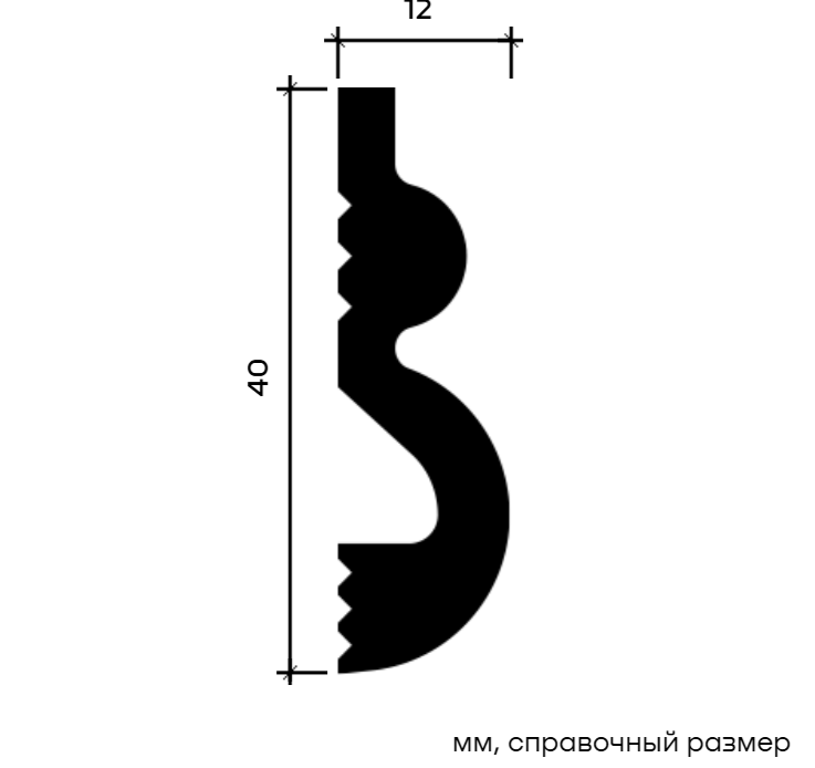 Молдинг Европласт 6.51.439 Пенополистирол 2000-2800*40*12 мм