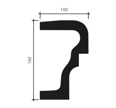 Подоконный элемент Европласт 4.82.001 Пенополиуретан 2000*160*100 мм