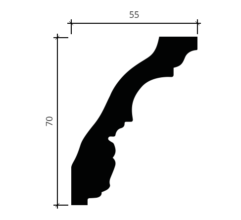 Карниз Европласт 1.50.251 Пенополиуретан 2000*70*55 мм