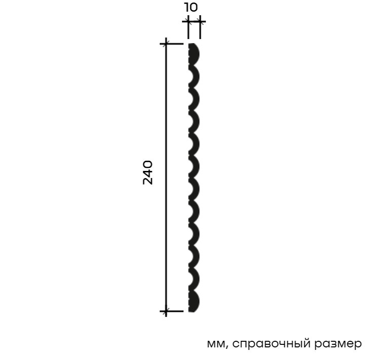 Декоративная панель Европласт U.6.59.102 Пенополистирол 2000-2800*240*10 мм