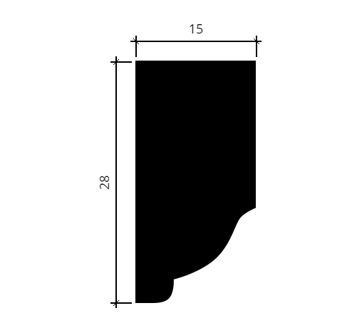 Молдинг Европласт 1.51.305 Пенополиуретан 2000*28*15 мм