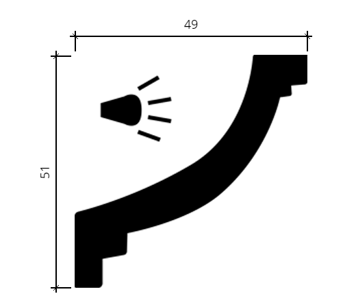 Карниз гибкий Европласт 1.50.215 Пенополиуретан 2000*52*48 мм