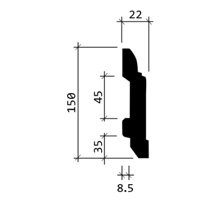 Плинтус гибкий Европласт 1.53.102 Пенополиуретан 2000*149,5*22 мм
