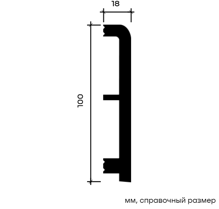 Плинтус Европласт U.6.53.124 Пенополистирол 2000*100*18 мм