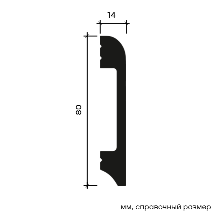 Плинтус Европласт U.6.53.120 Пенополистирол 2000*80*14 мм
