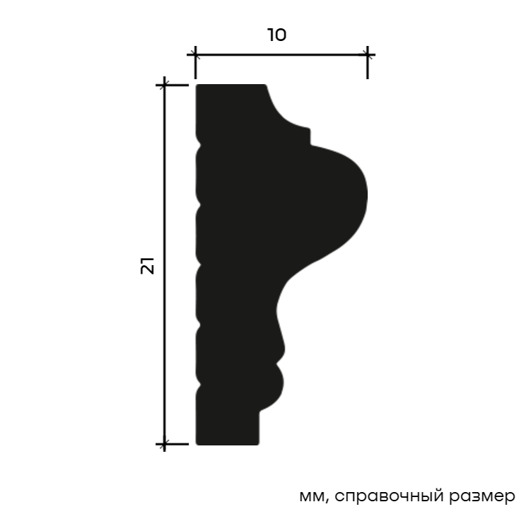 Молдинг Европласт U.6.51.413 Пенополистирол 2000*21*10 мм
