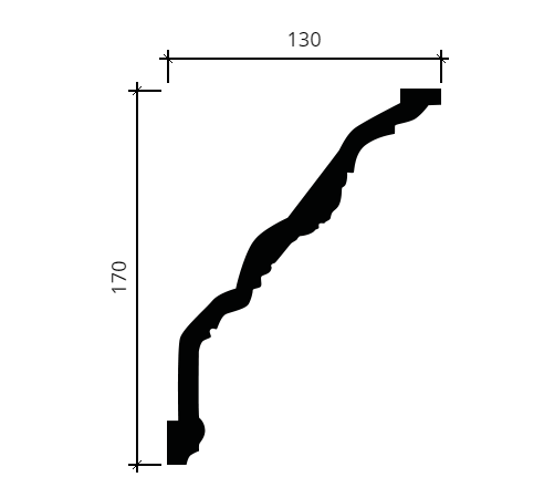Карниз Европласт 1.50.201 Пенополиуретан 2000*171*130 мм