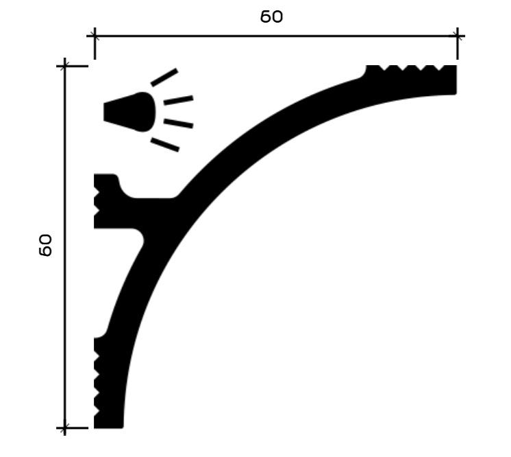 Карниз Европласт 6.50.408 Пенополистирол 2000*60*60 мм