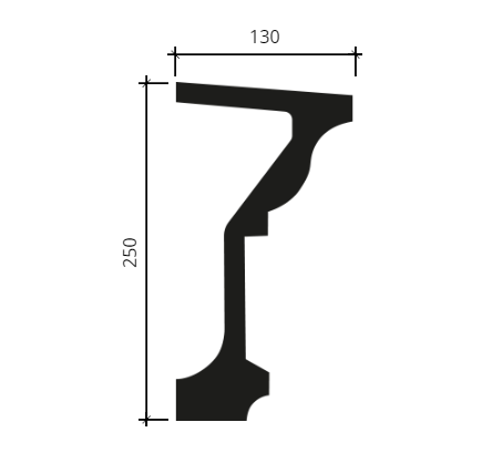 Карниз Европласт 4.91.003 Пенополиуретан 2000*250*129 мм