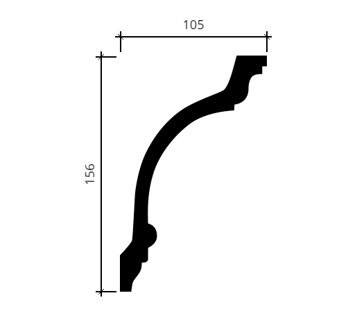 Карниз Европласт 1.50.117 Пенополиуретан 2000*154*104 мм