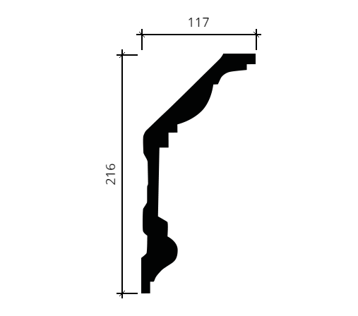 Карниз гибкий Европласт 1.50.132 Пенополиуретан 2000*216*117 мм