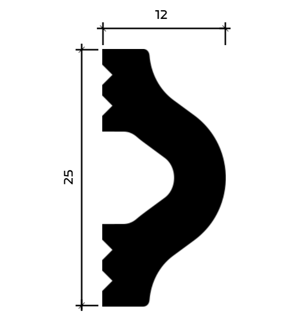 Молдинг Европласт 6.51.423 Пенополистирол 2000*25*12 мм
