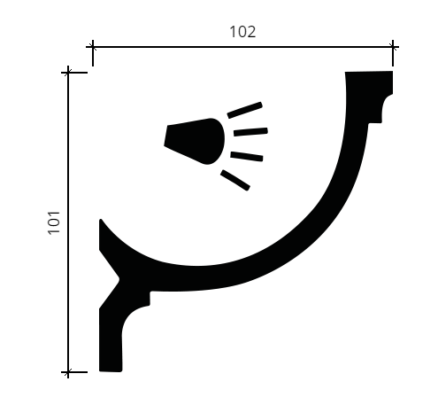 Карниз гибкий Европласт 1.50.261 Пенополиуретан 2000*100*103 мм