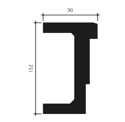 Архитрав Европласт 4.04.102 Пенополиуретан 2000*152*90 мм