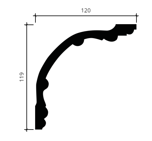 Карниз Европласт 1.50.167 Пенополиуретан 2000*119*120 мм