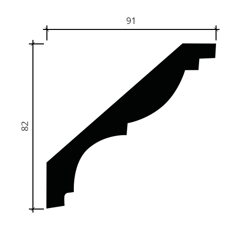 Карниз гибкий Европласт 1.50.161 Пенополиуретан 2000*81*91 мм
