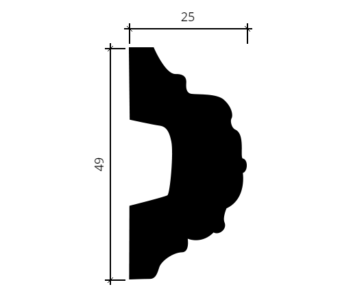 Молдинг Европласт 1.51.348 Пенополиуретан 2000*49*25 мм