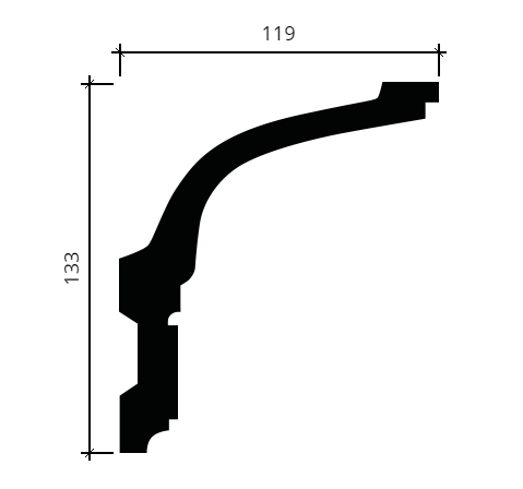 Карниз Европласт 1.50.175 Пенополиуретан 2000*135*117 мм