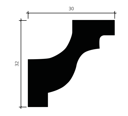 Карниз гибкий Европласт 1.50.130 Пенополиуретан 2000*32*30 мм