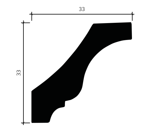 Карниз гибкий Европласт 1.50.158 Пенополиуретан 2000*33*34 мм