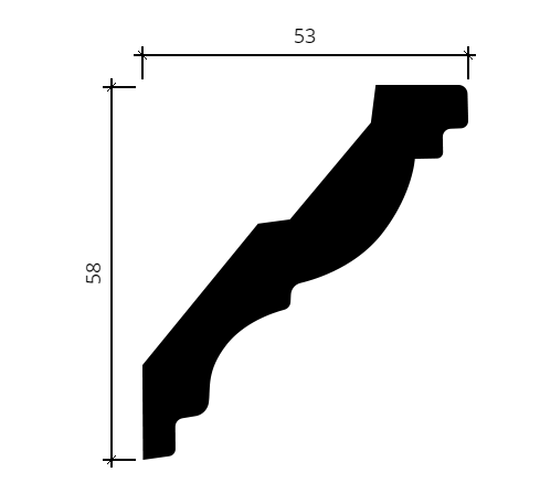 Карниз гибкий Европласт 1.50.288 Пенополиуретан 2000*59*54 мм
