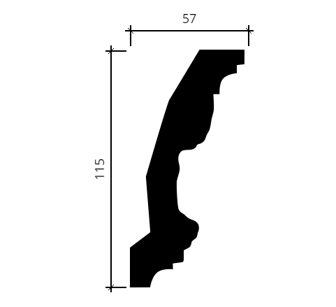 Карниз гибкий Европласт 1.50.124 Пенополиуретан 2000*115*55 мм