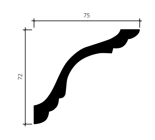 Карниз Европласт 1.50.102 Пенополиуретан 2000*69*76 мм