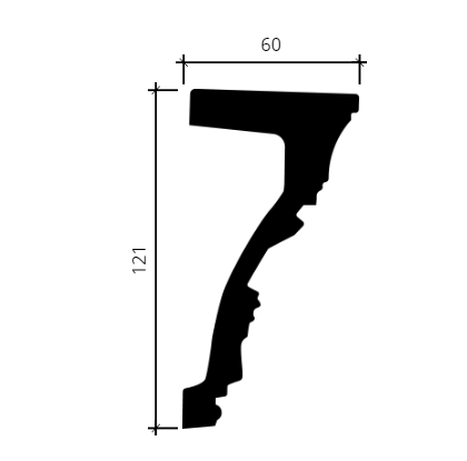 Молдинг Европласт 1.51.513 Пенополиуретан 2000*121*60 мм