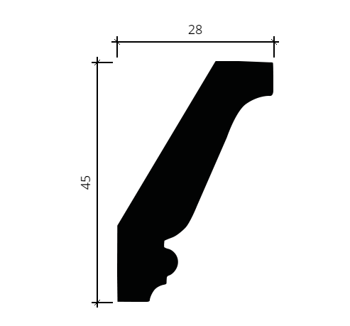 Карниз Европласт 1.50.159 Пенополиуретан 2000*44*28 мм