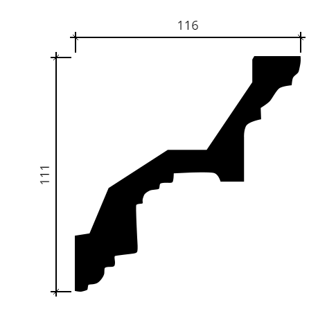 Карниз Европласт 1.50.111 Пенополиуретан 2000*112*118 мм