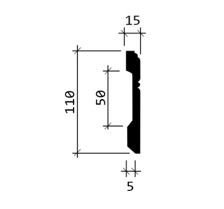 Плинтус гибкий Европласт 1.53.103 Пенополиуретан 2000*109*14 мм