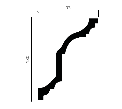 Карниз гибкий Европласт 1.50.254 Пенополиуретан 2000*130*93 мм