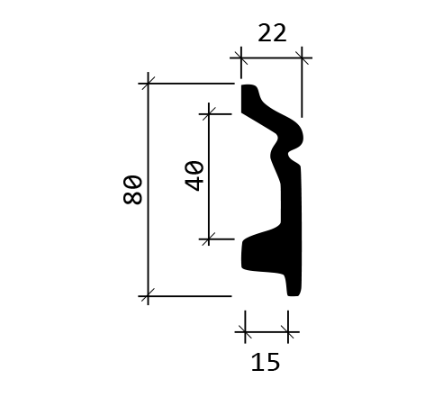 Плинтус гибкий Европласт 1.53.107 Пенополиуретан 2000*80*22 мм