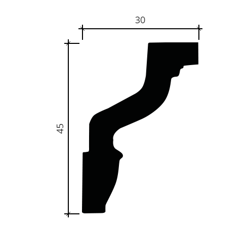 Карниз гибкий Европласт 1.50.171 Пенополиуретан 2000*45*30 мм