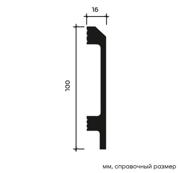 Плинтус Европласт U.6.53.119 Пенополистирол 2000*100*16 мм