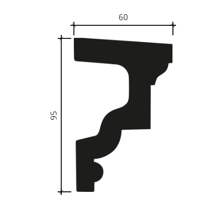 Подоконный элемент Европласт 4.82.201 Пенополиуретан 2000*94*60 мм