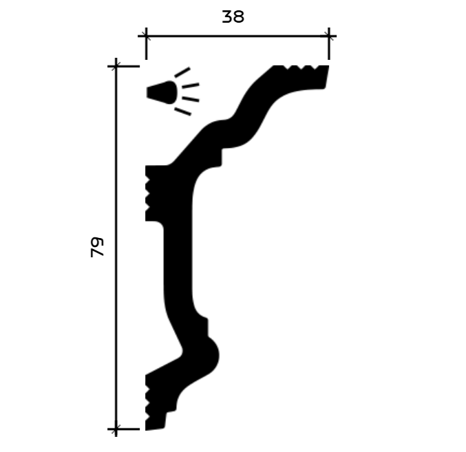 Карниз Европласт U.6.50.400 Пенополистирол 2000*79*38 мм