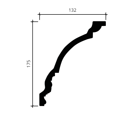 Карниз Европласт 1.50.256 Пенополиуретан 2000*173*133 мм