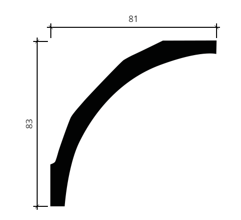 Карниз гибкий Европласт 1.50.165 Пенополиуретан 2000*82*80 мм